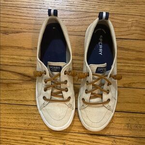 Sperry Canvas Boat Shoes - Tan and Brown